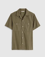 Camp Collar Short-Sleeve Shirt Everyday Twill | Madewell