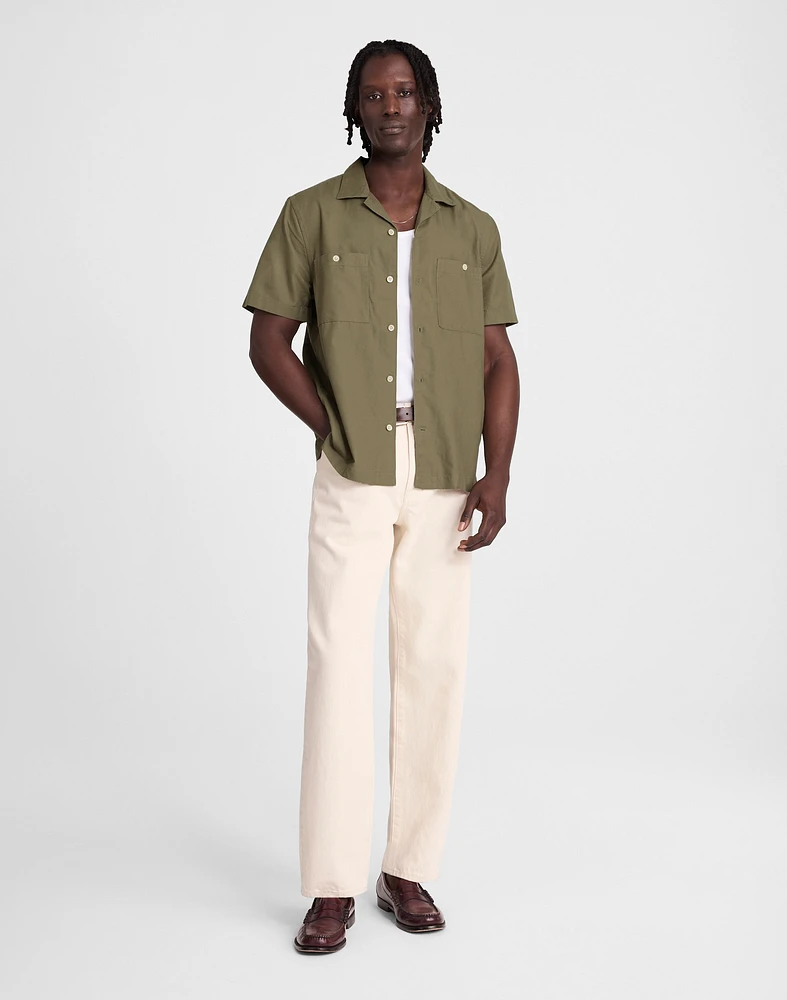 Camp Collar Short-Sleeve Shirt Everyday Twill | Madewell