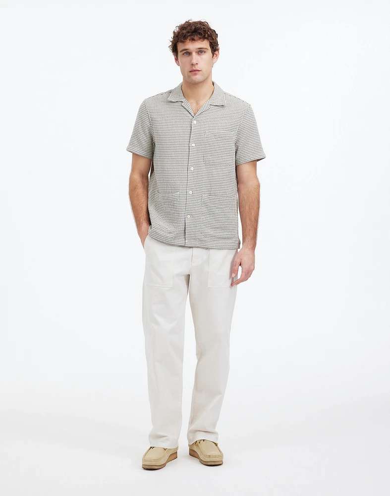 Basketweave Short-Sleeve Button-Up | Madewell