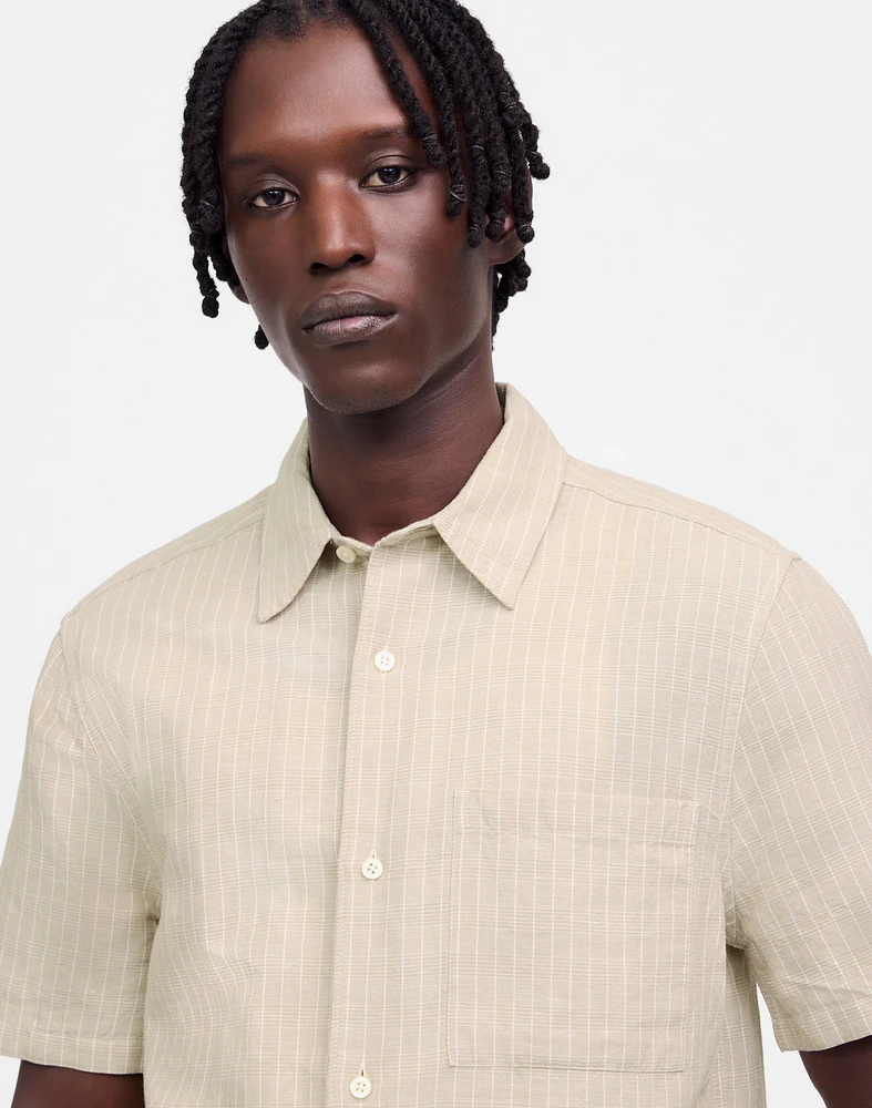Button-Up Short-Sleeve Shirt Cotton-Linen Blend | Madewell
