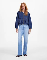 Bubble-Sleeve Jean Bomber Jacket Newkirk Wash: Airy Denim Edition | Madewell