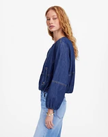 Bubble-Sleeve Jean Bomber Jacket Newkirk Wash: Airy Denim Edition | Madewell