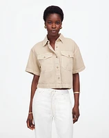 Boxy-Crop Button-Up Shirt: Airy Denim Edition | Madewell