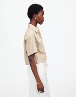 Boxy-Crop Button-Up Shirt: Airy Denim Edition | Madewell