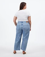 The Plus Darted Barrel-Leg Jean Edmonson Wash: Raw Hem Edition | Madewell