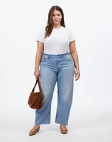 The Plus Darted Barrel-Leg Jean Edmonson Wash: Raw Hem Edition | Madewell