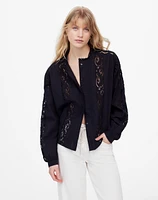 Lace-Inset Pintucked Button-Up Top | Madewell