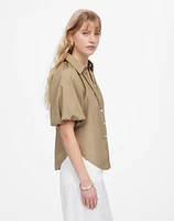 Shirred Bubble-Sleeve Button-Up Shirt | Madewell