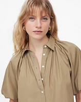 Shirred Bubble-Sleeve Button-Up Shirt | Madewell