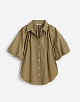 Shirred Bubble-Sleeve Button-Up Shirt | Madewell