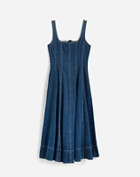 Denim Seamed Flare Midi Dress Croswell Wash | Madewell