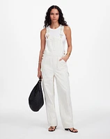 Denim Relaxed Carpenter Overalls Ecru Pinstripe | Madewell