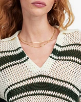 Open-Stitch Johnny Collar Sweater | Madewell