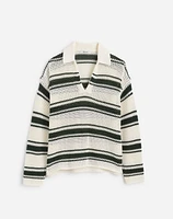 Open-Stitch Johnny Collar Sweater | Madewell