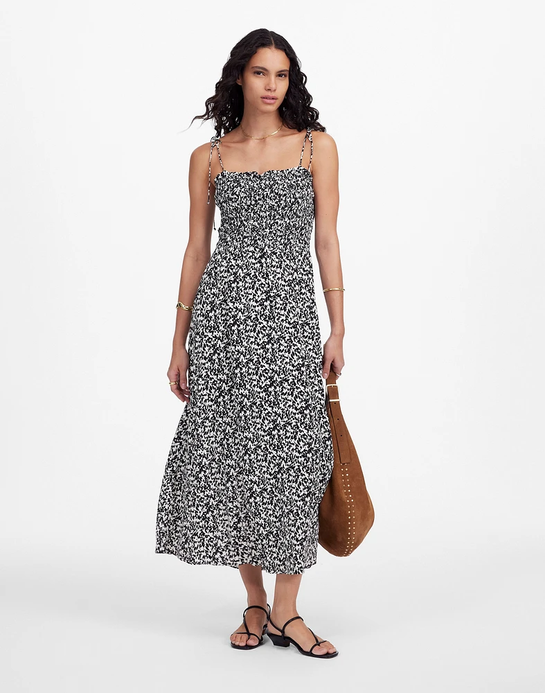 Smocked Squareneck Midi Dress Floral | Madewell