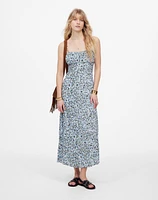 Ruched Sweetheart Sleeveless Midi Dress Floral | Madewell