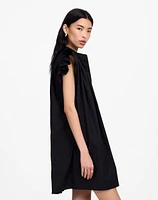 Flutter Sleeve Button-Front Mini Dress Poplin | Madewell