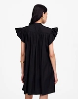Flutter Sleeve Button-Front Mini Dress Poplin | Madewell