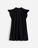 Flutter Sleeve Button-Front Mini Dress Poplin | Madewell