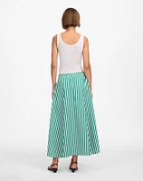 Poplin Midi Skirt Stripe | Madewell