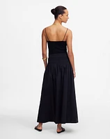 Smocked-Waist Poplin Midi Skirt | Madewell