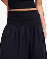Smocked-Waist Poplin Midi Skirt | Madewell