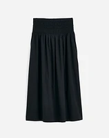 Smocked-Waist Poplin Midi Skirt | Madewell