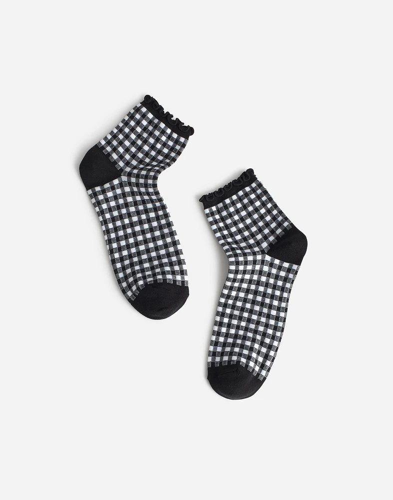 Ruffled Gingham Ankle Socks | Madewell