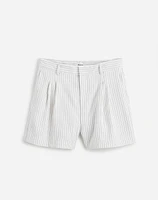 Pleated Trouser Shorts Pinstripe Linen Blend | Madewell