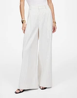 The Superwide-Leg Trouser Pinstripe Linen Blend | Madewell