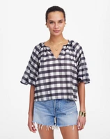 Bubble-Sleeve Top Gingham | Madewell