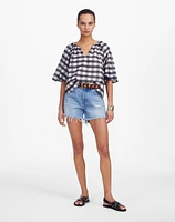 Bubble-Sleeve Top Gingham | Madewell