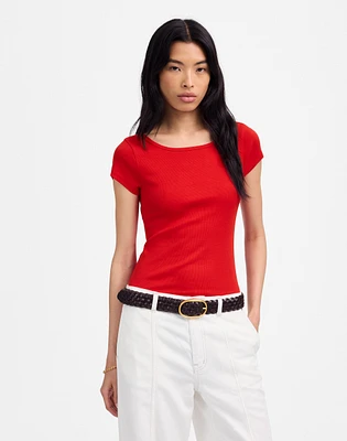 (Re)generative Cotton Ribbed Cap-Sleeve Tee | Madewell
