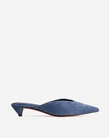 The Simone Kitten-Heel Mules Suede | Madewell