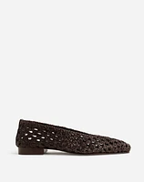 The Ruth Ballet Flat Woven Leather | Madewell