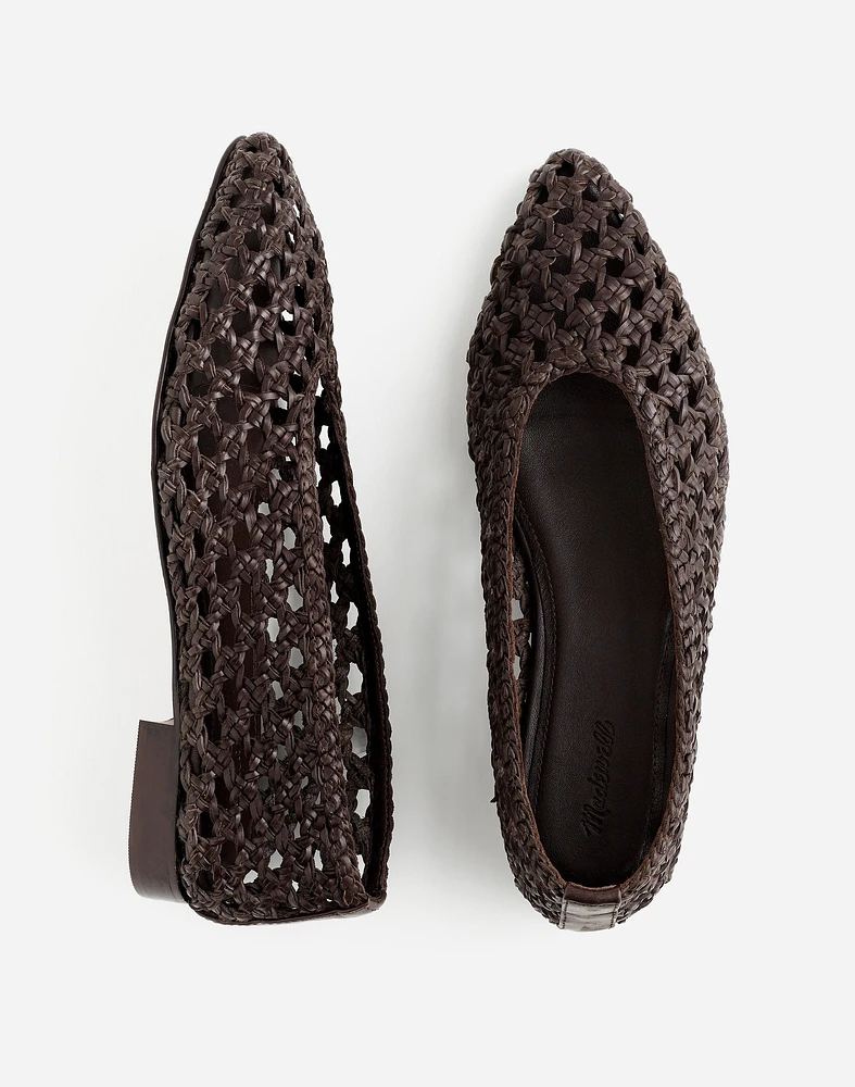 The Ruth Ballet Flat Woven Leather | Madewell