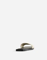 The Cora Slide Sandal Woven Leather | Madewell
