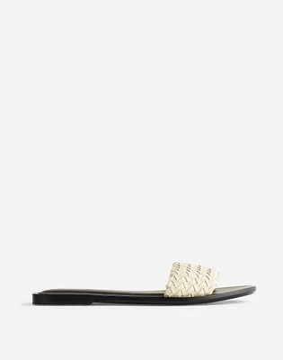 The Cora Slide Sandal Woven Leather | Madewell