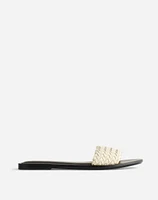 The Cora Slide Sandal Woven Leather | Madewell