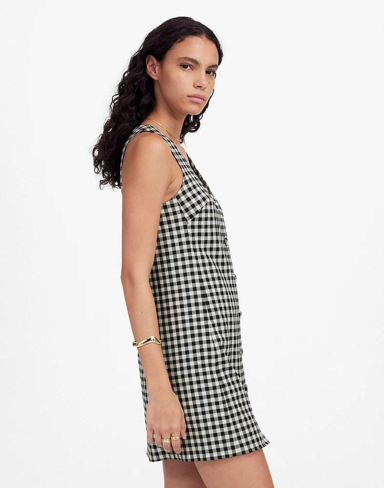 V-Neck Mini Vest Dress in Gingham | Madewell