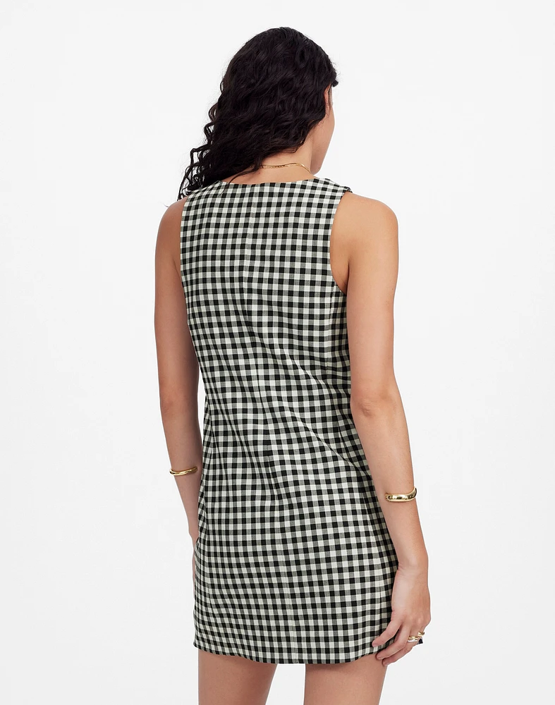 V-Neck Mini Vest Dress in Gingham | Madewell
