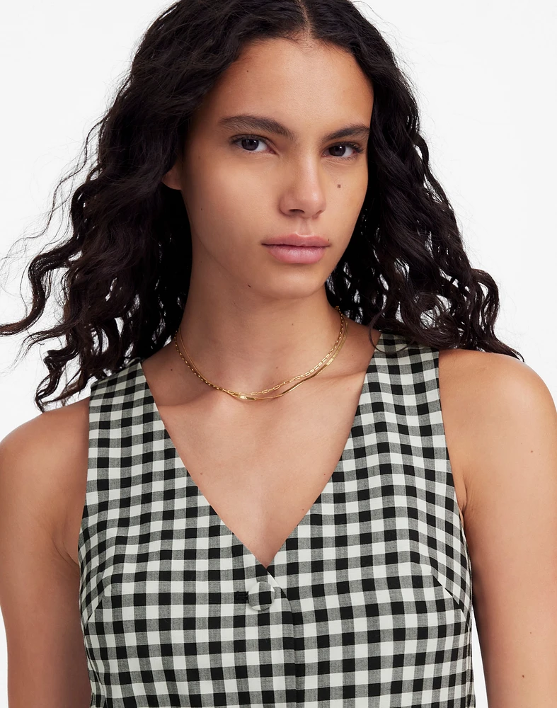V-Neck Mini Vest Dress in Gingham | Madewell
