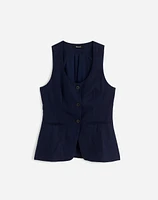 Linen Scoopneck Cutaway Vest | Madewell