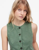 Twill Crewneck Vest Garment Dye | Madewell