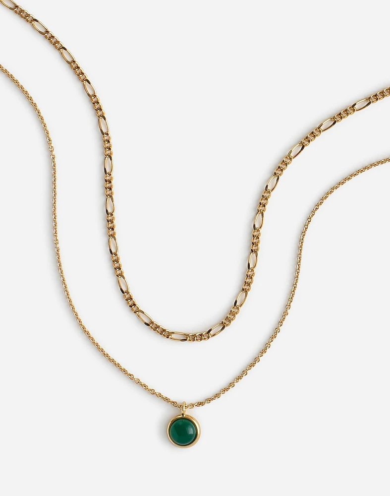 Semiprecious Two-Pack Figaro Pendant Necklace Set | Madewell