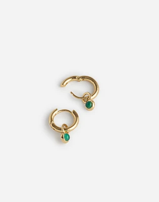 Semiprecious Drop Huggie Hoop Earrings | Madewell