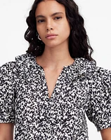 Ruffled Button-Front Top Floral | Madewell