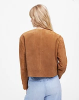 Crop Cardigan Jacket Suede | Madewell