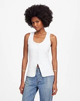 100% Linen Scoopneck Cutaway Vest | Madewell