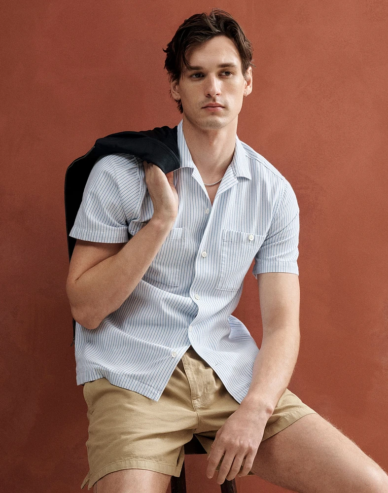 Camp Collar Short-Sleeve Shirt in Everyday Twill | Madewell